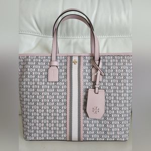TORY BURCH Gemini Link Canvas Small Top-Zip Tote bag
